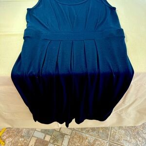 LOFT Black Pleated Tank Top